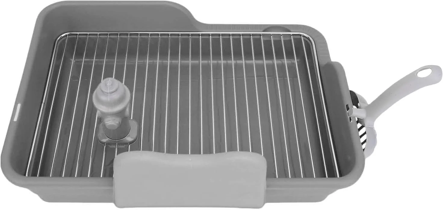 توالت سگ توری استیل ضد زنگ، سینی آموزش ادرار آسان برای تمیز کردن برای خانه با ساختار پایدار (خاکستری)