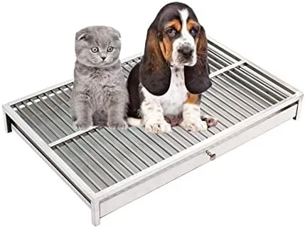 توالت سگ استیل ضد زنگ، جعبه بستر حیوانات خانگی استیل ضد زنگ - سینی آموزش داخلی و خارجی برای سگ ها، آموزش دهنده توالت توله سگ با محافظت از کف، ایده آل برای آموزش در خانه و استفاده در حمام