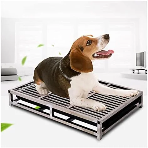 آموزش توالت سگ از جنس استیل ضد زنگ - توالت حیوانات خانگی با قابلیت تمیز کردن آسان در داخل/خارج از منزل برای آموزش، محافظت از کف، سایز بزرگ (62x42x7.5cm) - راه حل بادوام جعبه بستر