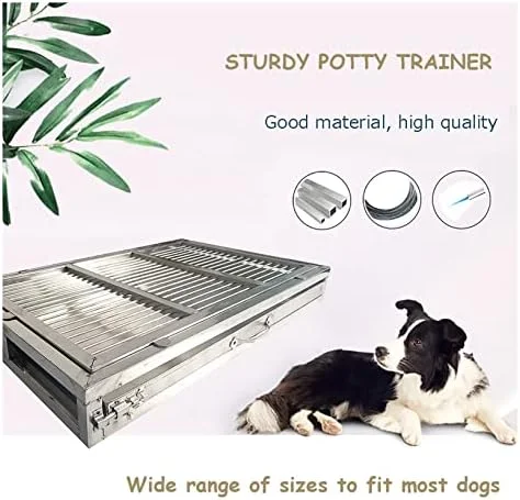 آموزش توالت سگ از جنس استیل ضد زنگ - توالت حیوانات خانگی با قابلیت تمیز کردن آسان در داخل/خارج از منزل برای آموزش، محافظت از کف، سایز بزرگ (62x42x7.5cm) - راه حل بادوام جعبه بستر آموزش توالت سگ از جنس استیل ضد زنگ - توالت حیوانات خانگی با قابلیت تمیز کردن آسان در داخل/خارج از منزل برای آموزش، محافظت از کف، سایز بزرگ (62x42x7.5cm) - راه حل بادوام جعبه بستر