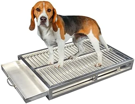 توالت سگ استیل ضد زنگ، آموزش دهنده ادرار قابل حمل برای سگ ها، راه حل آموزش ادرار در داخل و خارج از خانه، جعبه بستر استیل ضد زنگ برای آموزش آسان در خانه