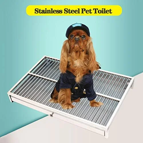 ظرف ادرار استیل ضد زنگ برای سگ های کوچک و متوسط، جعبه بستر آموزش ادرار بادوام و ضد گاز گرفتن برای داخل خانه با سینی تمیز شونده آسان (62x42x10 سانتی متر) - ایده آل برای صاحبان حیوانات خانگی