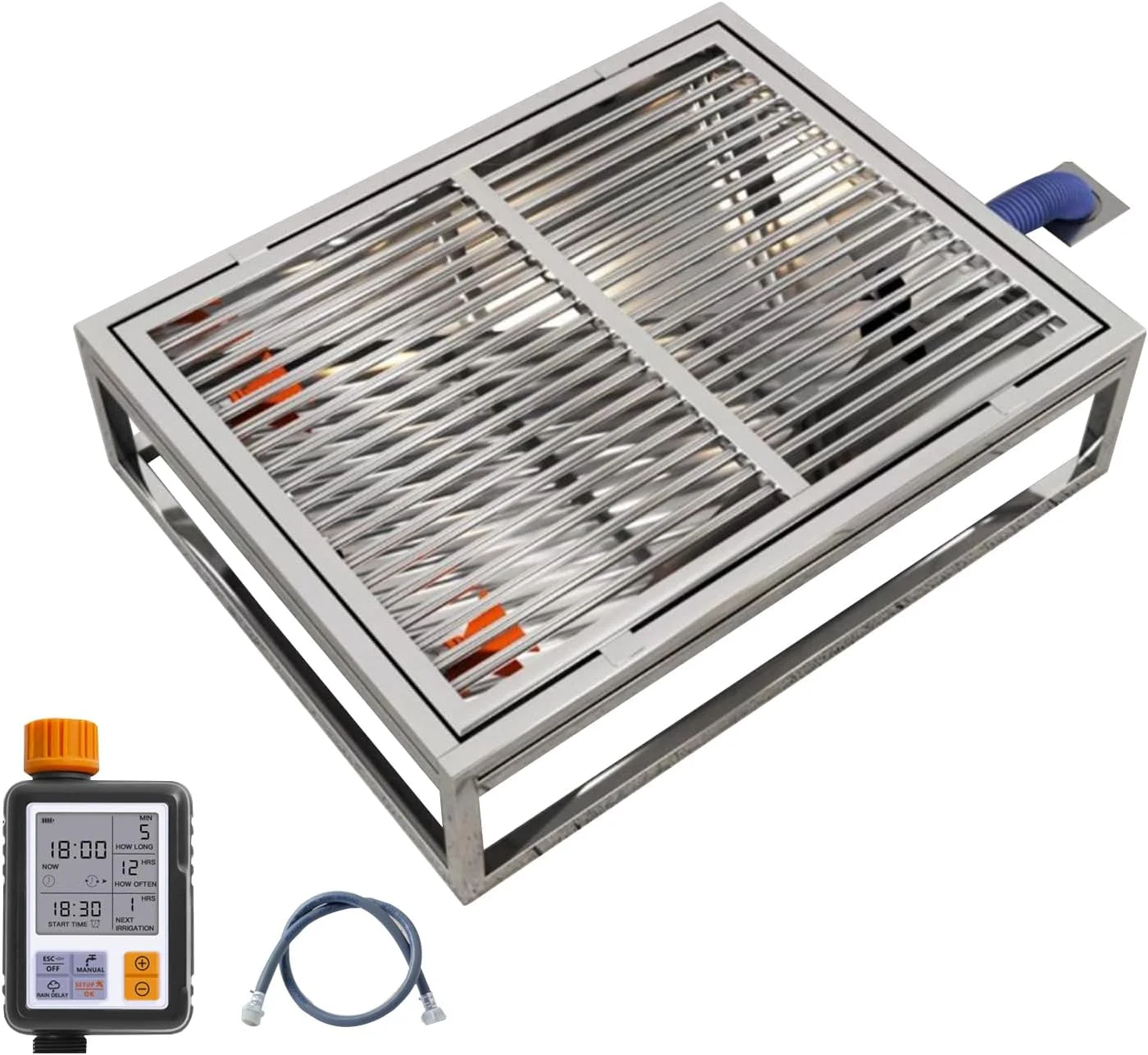 توالت حیوانات خانگی استیل ضد زنگ، توالت سگ با فلاشینگ اتوماتیک، جعبه بستر سگ، توالت سگ با اتصال مستقیم به فاضلاب (80X50 سانتی متر / 31.4X19.6 اینچ)