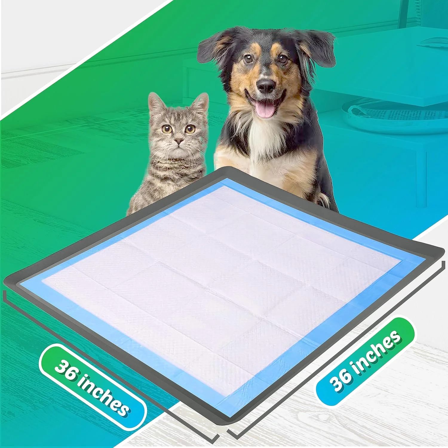 سینی نگهدارنده پد مخصوص سگ Skywin برای پدهای آموزشی 36 در 36 اینچ - بسته 2 عددی نگهدارنده سیلیکونی پد ادرار، بدون ریزش پد ادرار برای سگ ها - تمیز کردن و نگهداری آسان، ایده آل برای سینی دستشویی سگ (خاکستری)