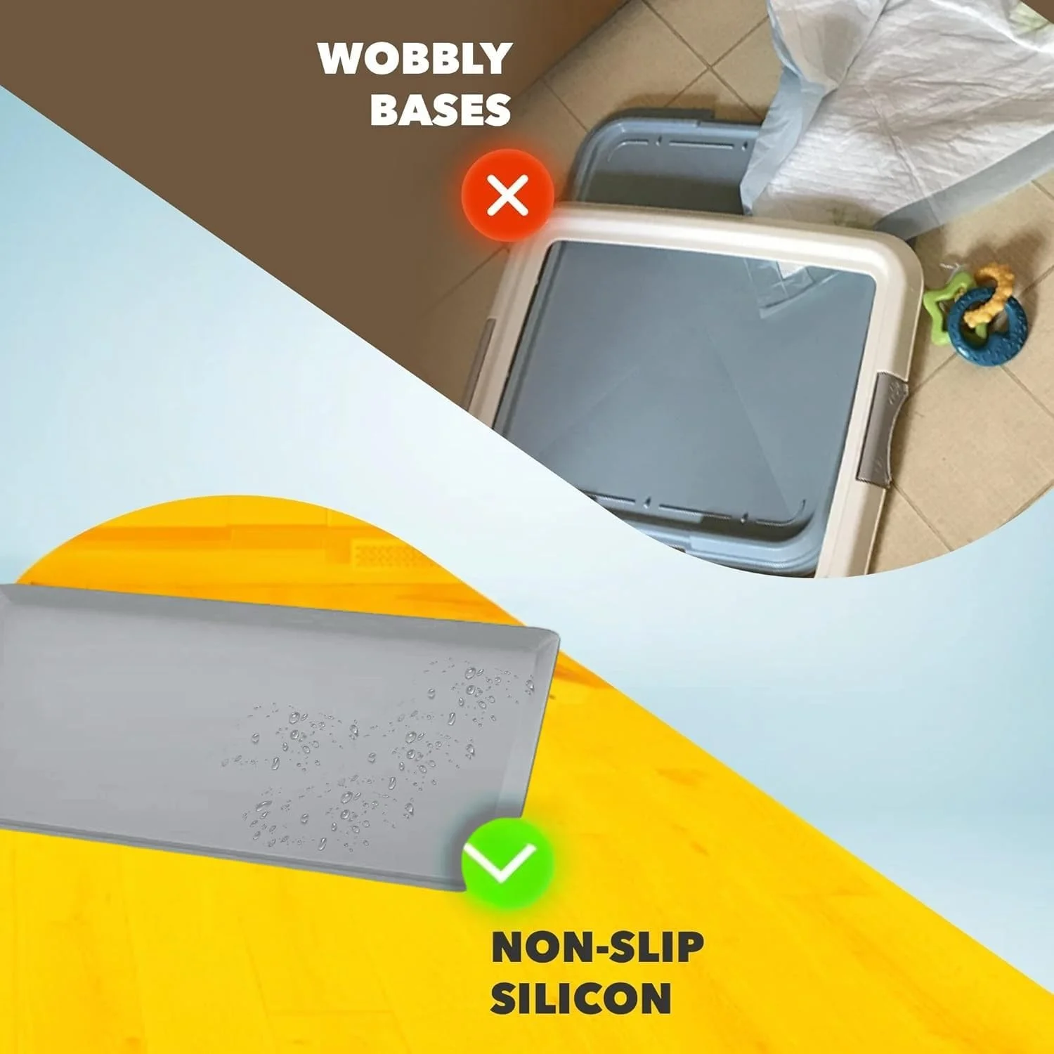 سینی نگهدارنده پد ادرار سگ اسکایوین - سایز 60x60 سانتی متر، سیلیکونی، خاکستری تیره