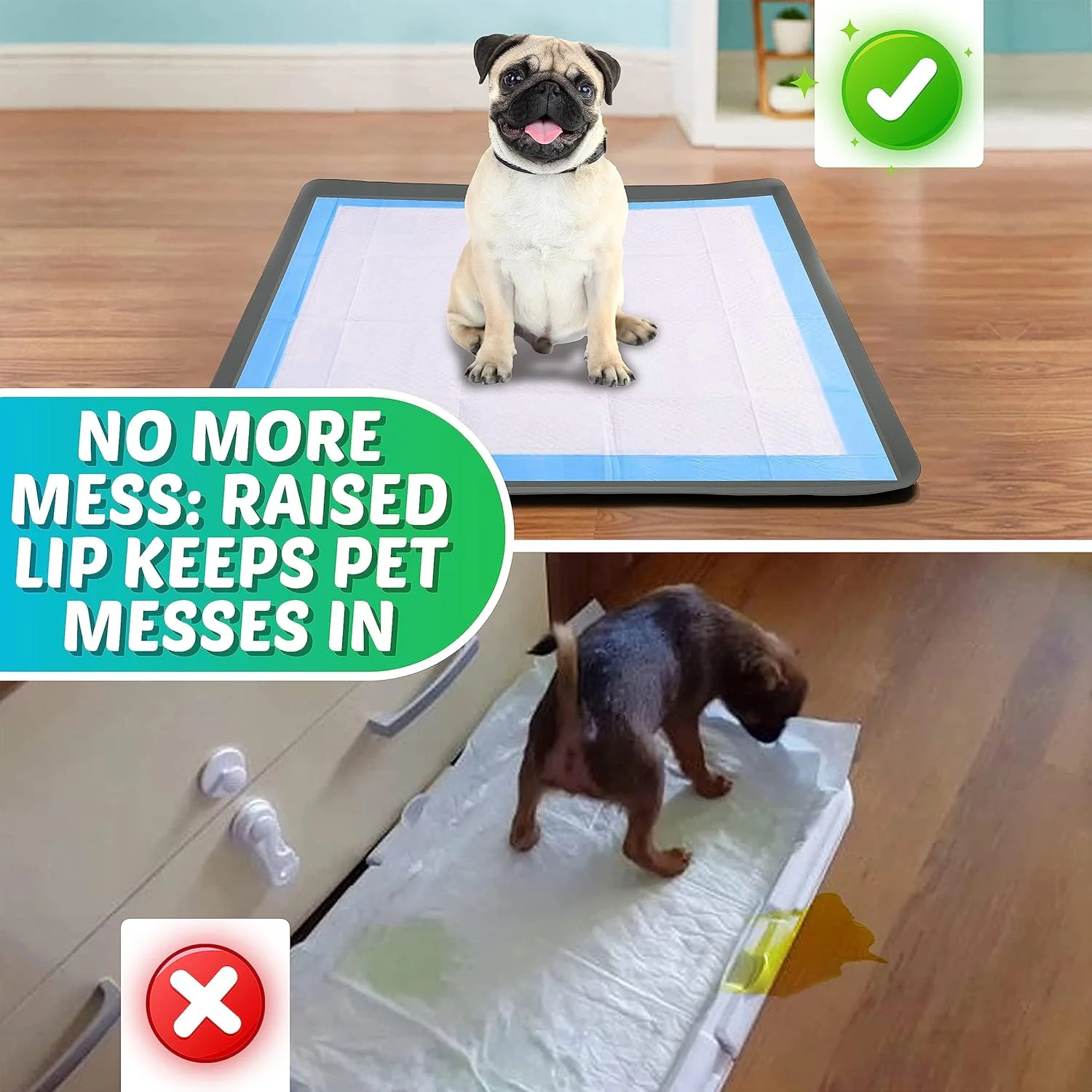سینی نگهدارنده پد مخصوص سگ Skywin برای پدهای آموزشی 36 در 36 اینچ - بسته 2 عددی نگهدارنده سیلیکونی پد ادرار، بدون ریزش پد ادرار برای سگ ها - تمیز کردن و نگهداری آسان، ایده آل برای سینی دستشویی سگ (خاکستری)