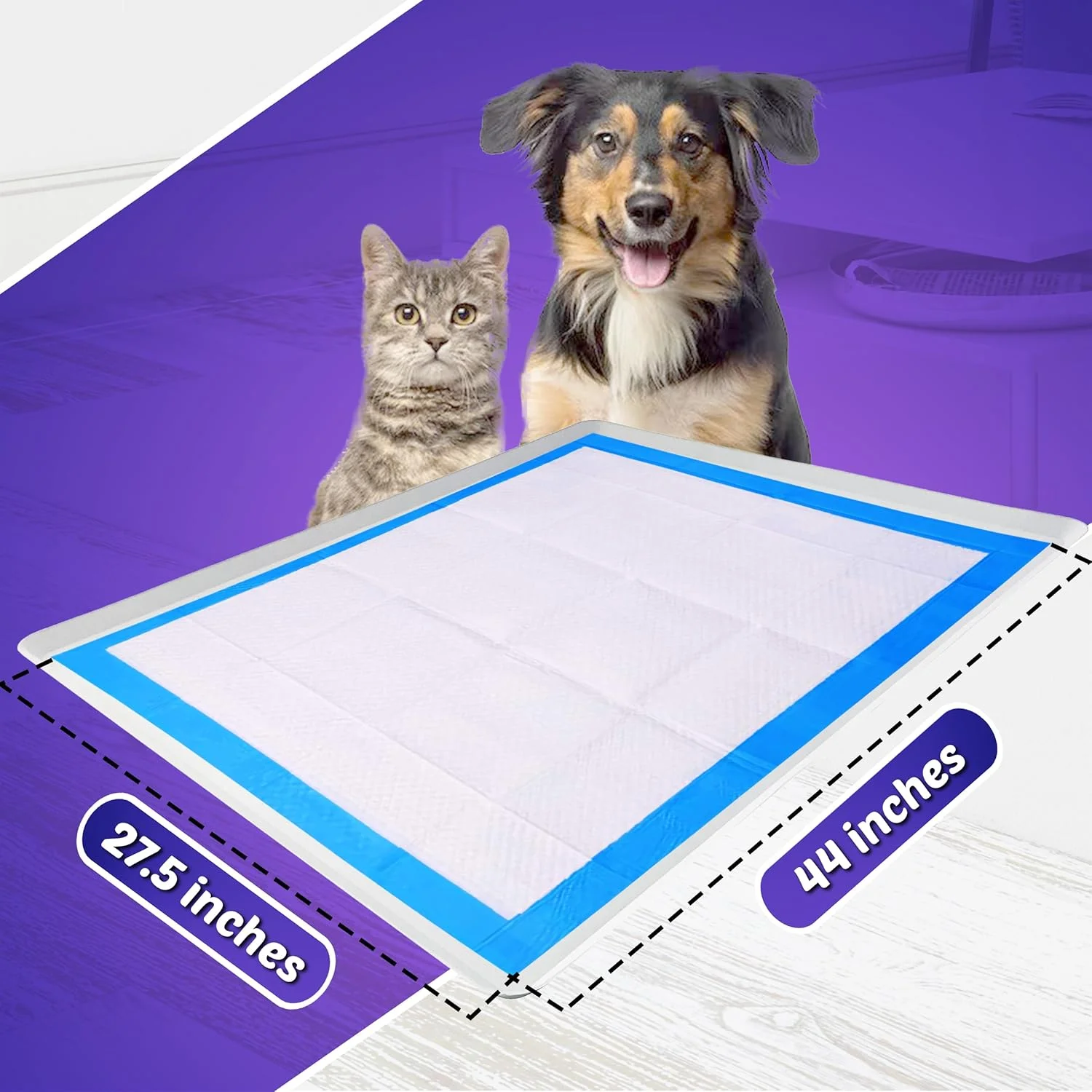 سینی نگهدارنده پد مخصوص سگ Skywin برای پدهای آموزشی 70x112 سانتی متر (سفید) - تمیز کردن و نگهداری آسان، ایده آل برای سینی دستشویی سگ - نگهدارنده پد سیلیکونی، بدون ریزش برای سگ ها