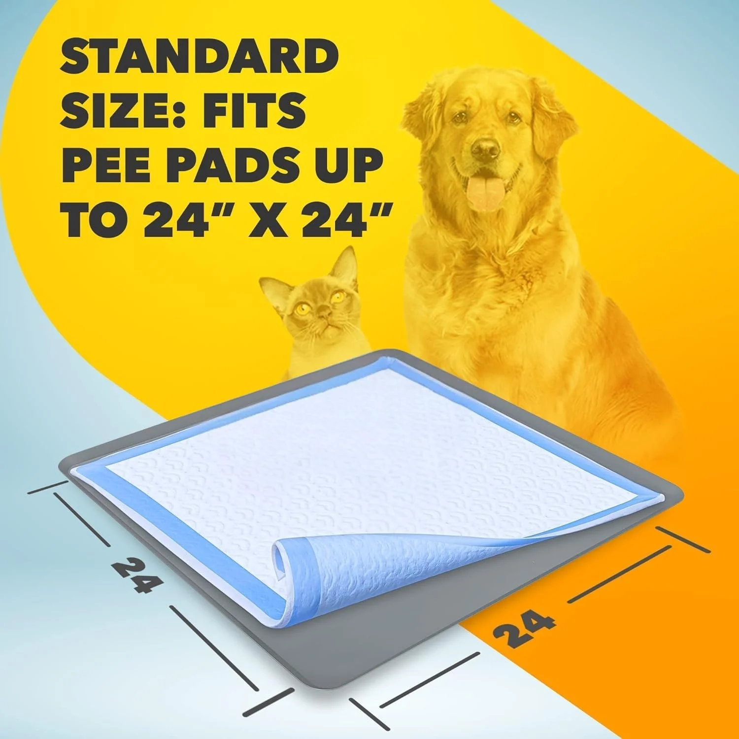 سینی نگهدارنده پد ادرار سگ اسکایوین - سایز 60x60 سانتی متر، سیلیکونی، خاکستری تیره