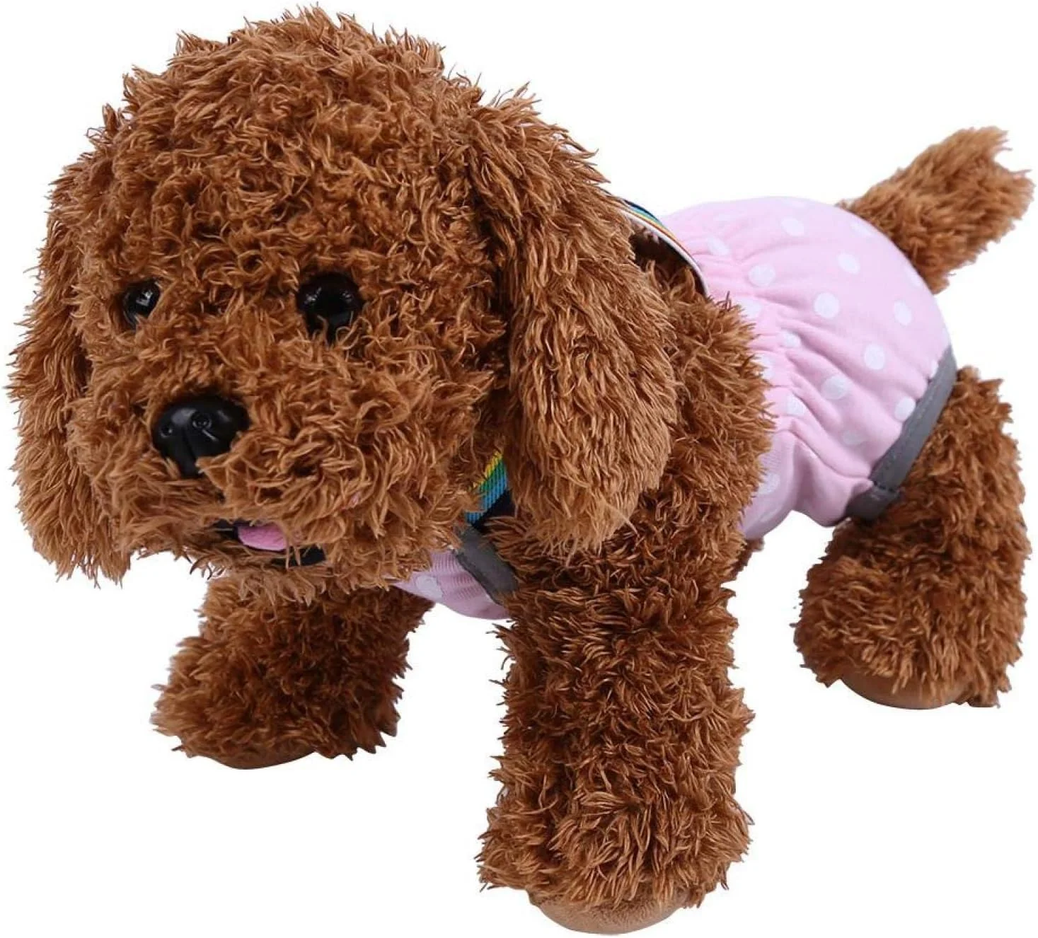 شورت بهداشتی سگ سایز بزرگ با طرح خالدار صورتی روشن - شلوار بهداشتی حیوانات خانگی با بند شانه ای، ضد نشت و تنفس پذیر، ایده آل برای استفاده روزانه در منزل و فعالیت های خارج از منزل