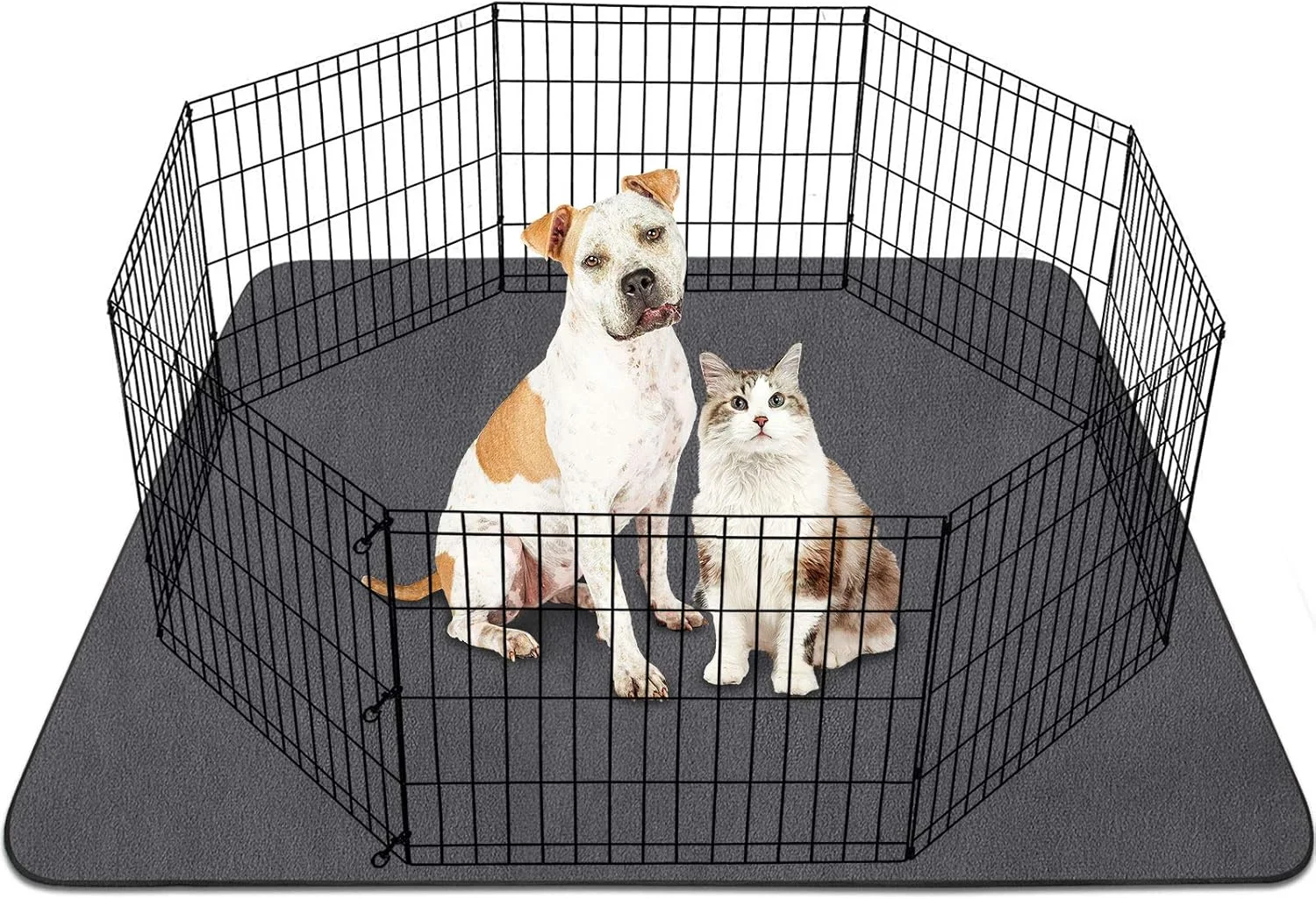 پدهای ادرار شوییدنی SIWA MARY برای سگ ها، 152x122 سانتی متر / 122x122 سانتی متر، پدهای توله سگ با جذب سریع، ضد لغزش، قابل استفاده مجدد، ضد آب برای آموزش، برای پارک بازی، قفس، لانه (122x122 سانتی متر، خاکستری)