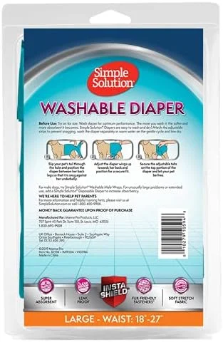 پوشک سگ ماده قابل شستشو، آبی/سبز، بزرگ