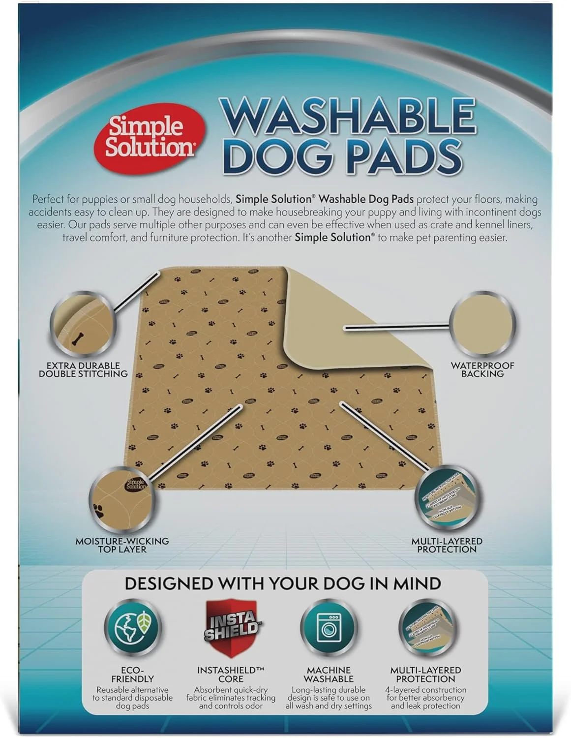 پدهای قابل شستشوی سگ، سایز متوسط 76x81 سانتی متر