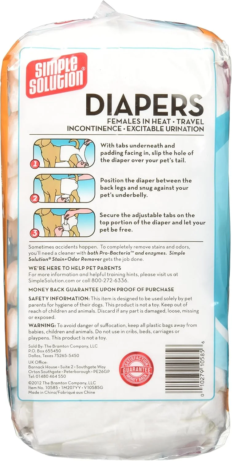 (بسته 3 عددی) پوشک یکبار مصرف سگ، 12 عدد در هر بسته - سایز بزرگ