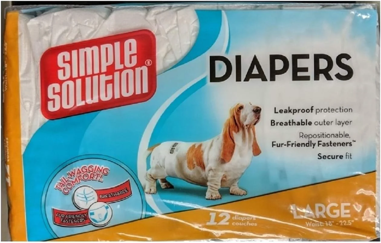 پوشک یکبار مصرف سگ راه حل ساده 12 عددی سایز بزرگ