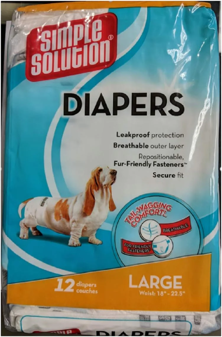 پوشک یکبار مصرف سگ راه حل ساده 12 عددی سایز بزرگ