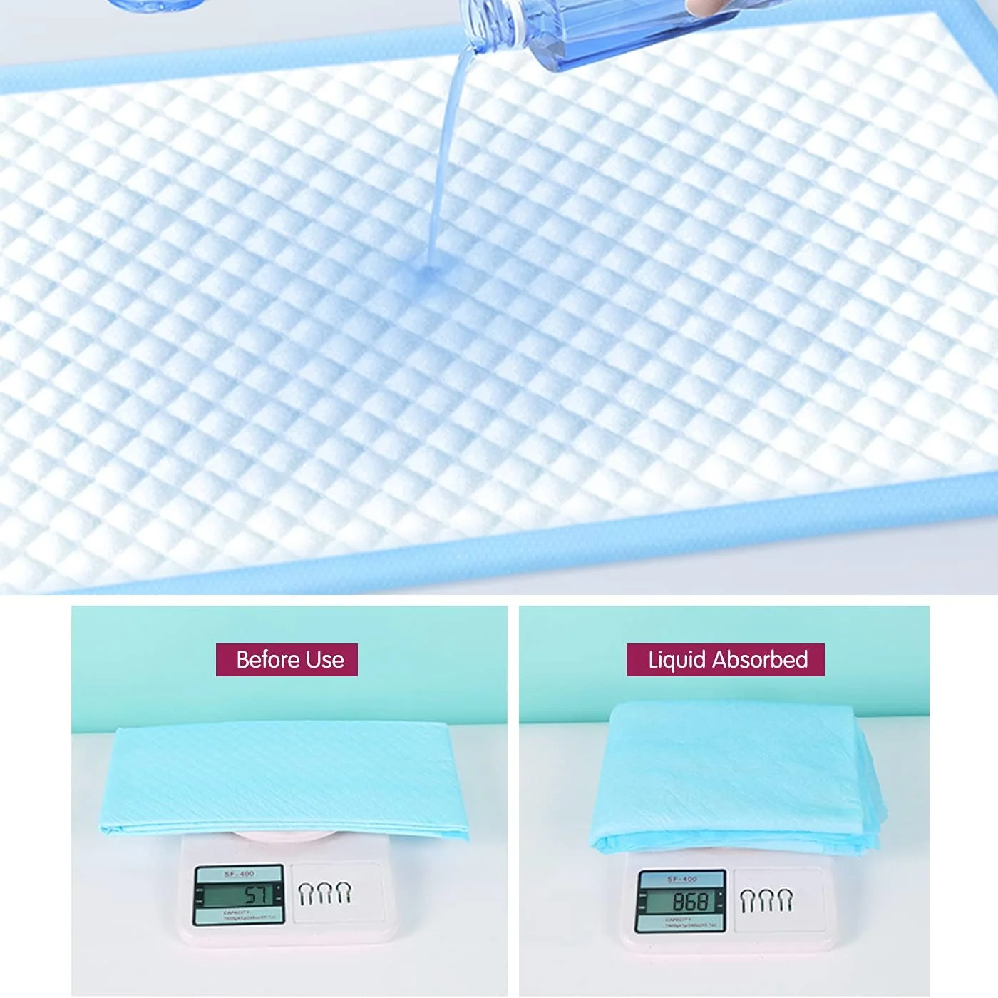 پدهای آموزشی ادرار سگ و گربه OKBUYNOW، پد یکبار مصرف برای سگ، توله سگ، گربه، خرگوش و سایر حیوانات خانگی، خشک شدن سریع، بدون نشتی، فوق العاده جاذب، 60x90 سانتی متر XL - 20 عدد، آبی پدهای آموزشی ادرار سگ و گربه OKBUYNOW، پد یکبار مصرف برای سگ، توله سگ، گربه، خرگوش و سایر حیوانات خانگی، خشک شدن سریع، بدون نشتی، فوق العاده جاذب، 60x90 سانتی متر XL - 20 عدد، آبی