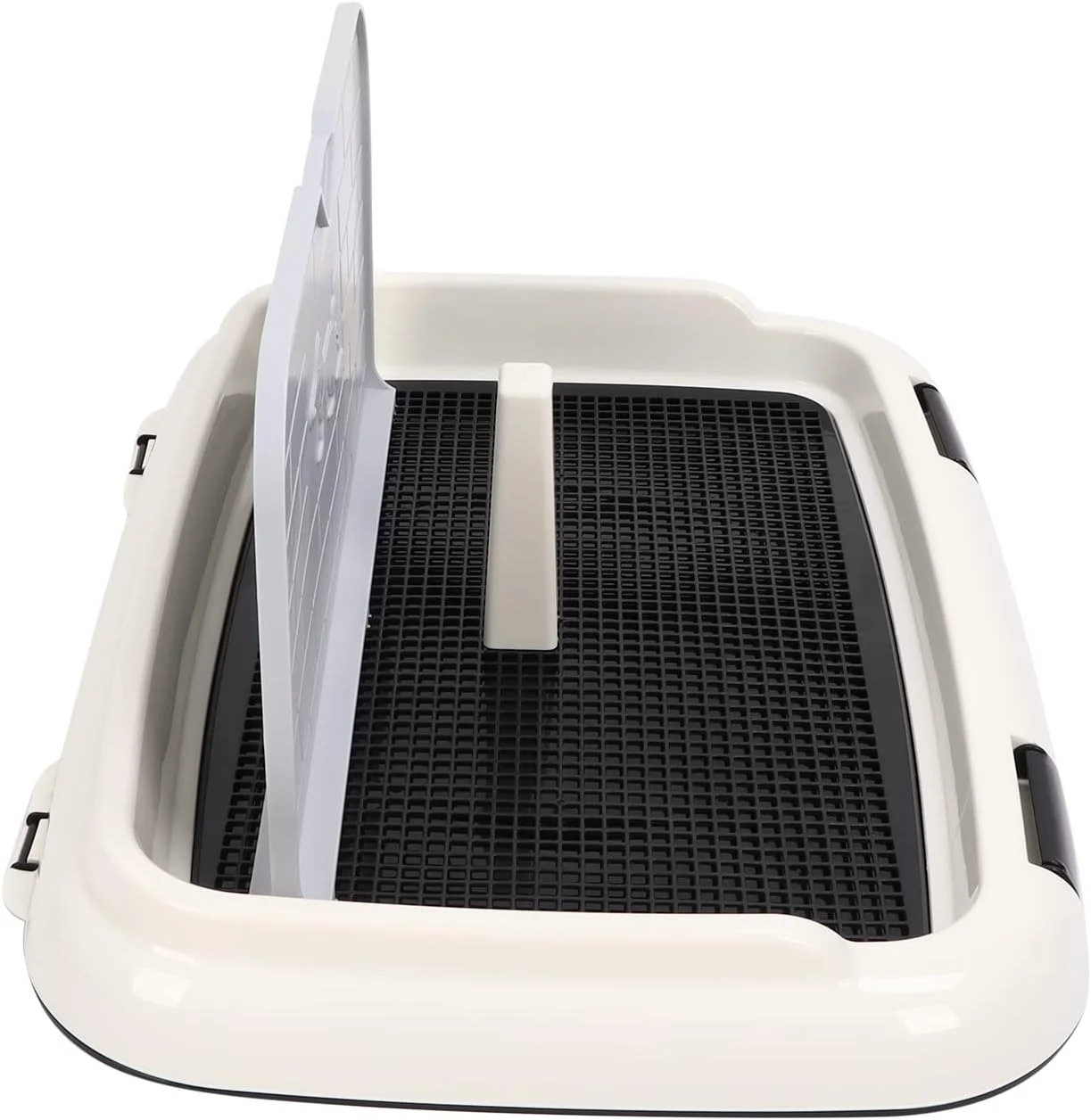 توالت سگ شانریا، نگهدارنده پد ادرار سگ محافظت از کف تمیز کردن آسان پلاستیکی با پوشش دیواری برای آموزش سگ ها (مشکی)