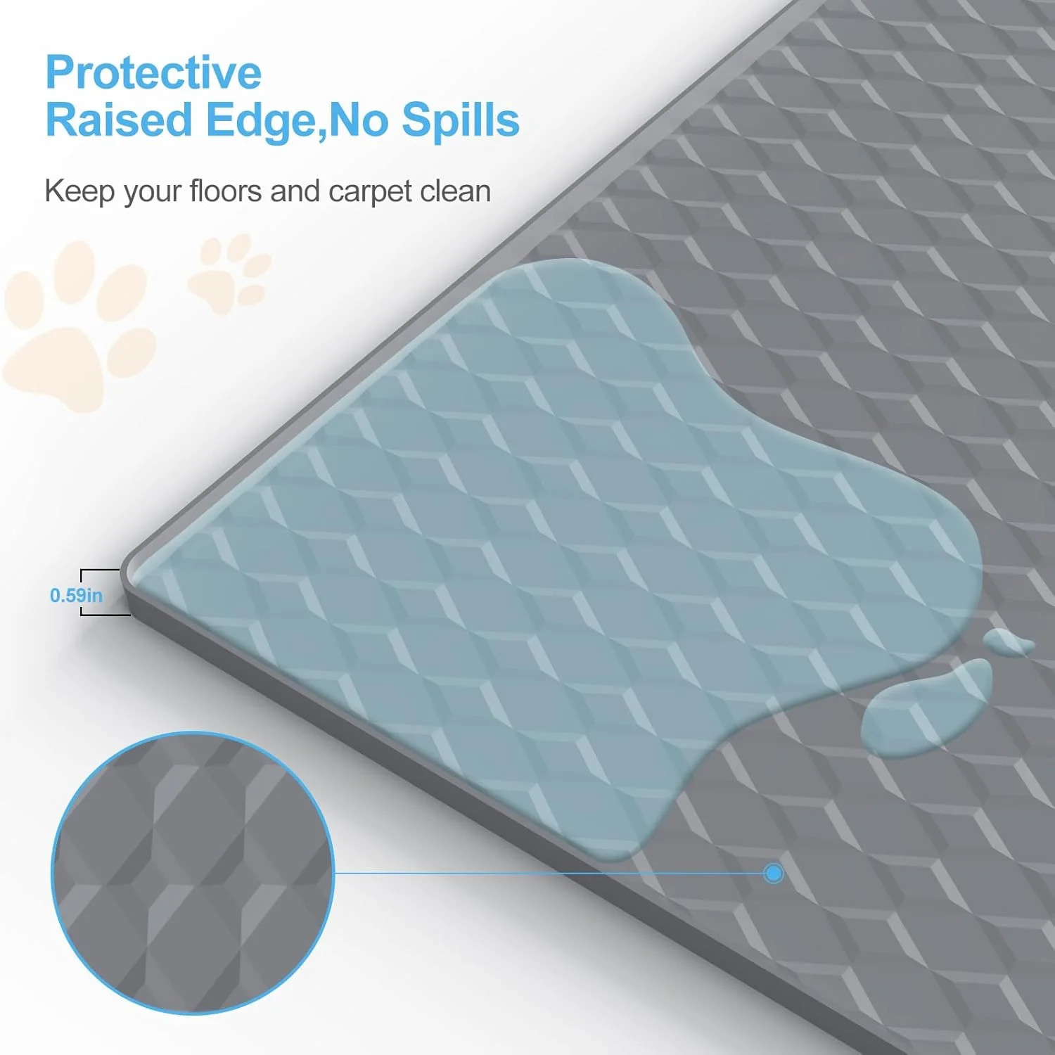 نگهدارنده پد ادرار سگ، نگهدارنده پد سیلیکونی سگ و توله سگ، لبه بلند بدون نشتی، قابل حمل، نگهدارنده تشک ضد نشت برای پدهای آموزش سگ، سینی های مربع شکل توالت برای محافظت از کف خانه