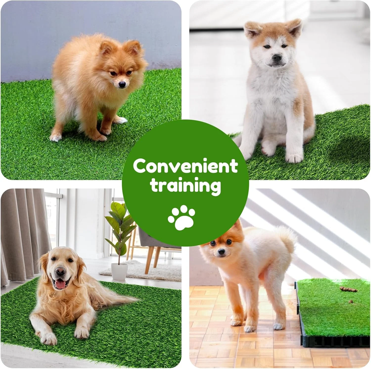2 عدد پد چمن مصنوعی برای ادرار حیوانات خانگی، پد چمن سگ قابل استفاده مجدد، توالت چمن سگ برای آموزش ادرار توله سگ در داخل و خارج از منزل (50 x 80 سانتی متر)