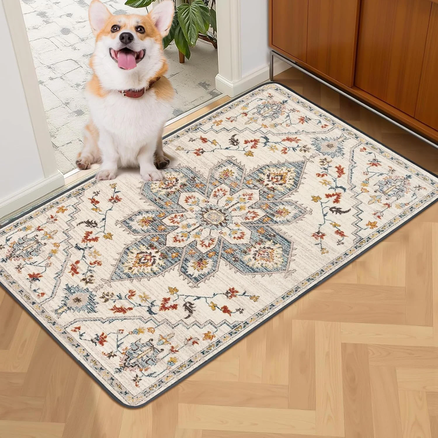 پدهای ادرار قابل شستشو سگ SCLOSE، بسته 2 عددی، 91x61 سانتی متر، پدهای توله سگ قابل استفاده مجدد و ضد آب، زیرانداز سگ فوق العاده جاذب، ضد نشت، پد باکس سگ، زیرانداز محوطه بازی، پدهای زایمان، طرح مدالیون سفید