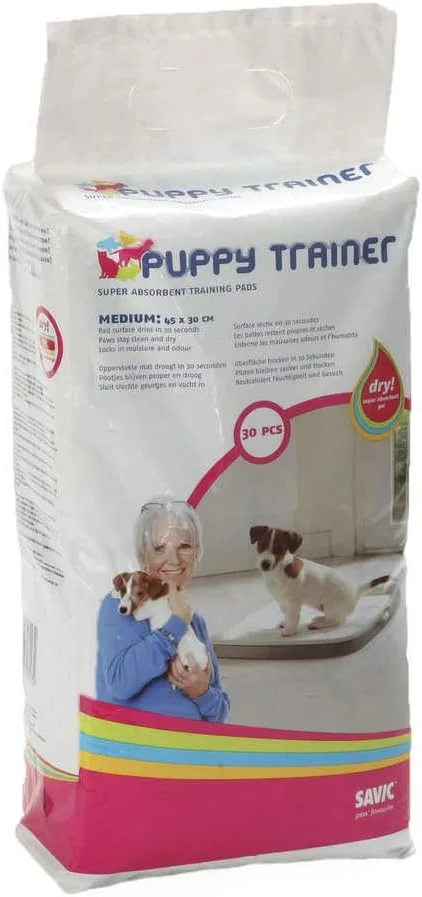پد آموزشی سگ و توله ساویک، بسته 30 عددی، سایز متوسط، 45 در 30 سانتی متر پد آموزشی سگ و توله ساویک، بسته 30 عددی، سایز متوسط، 45 در 30 سانتی متر