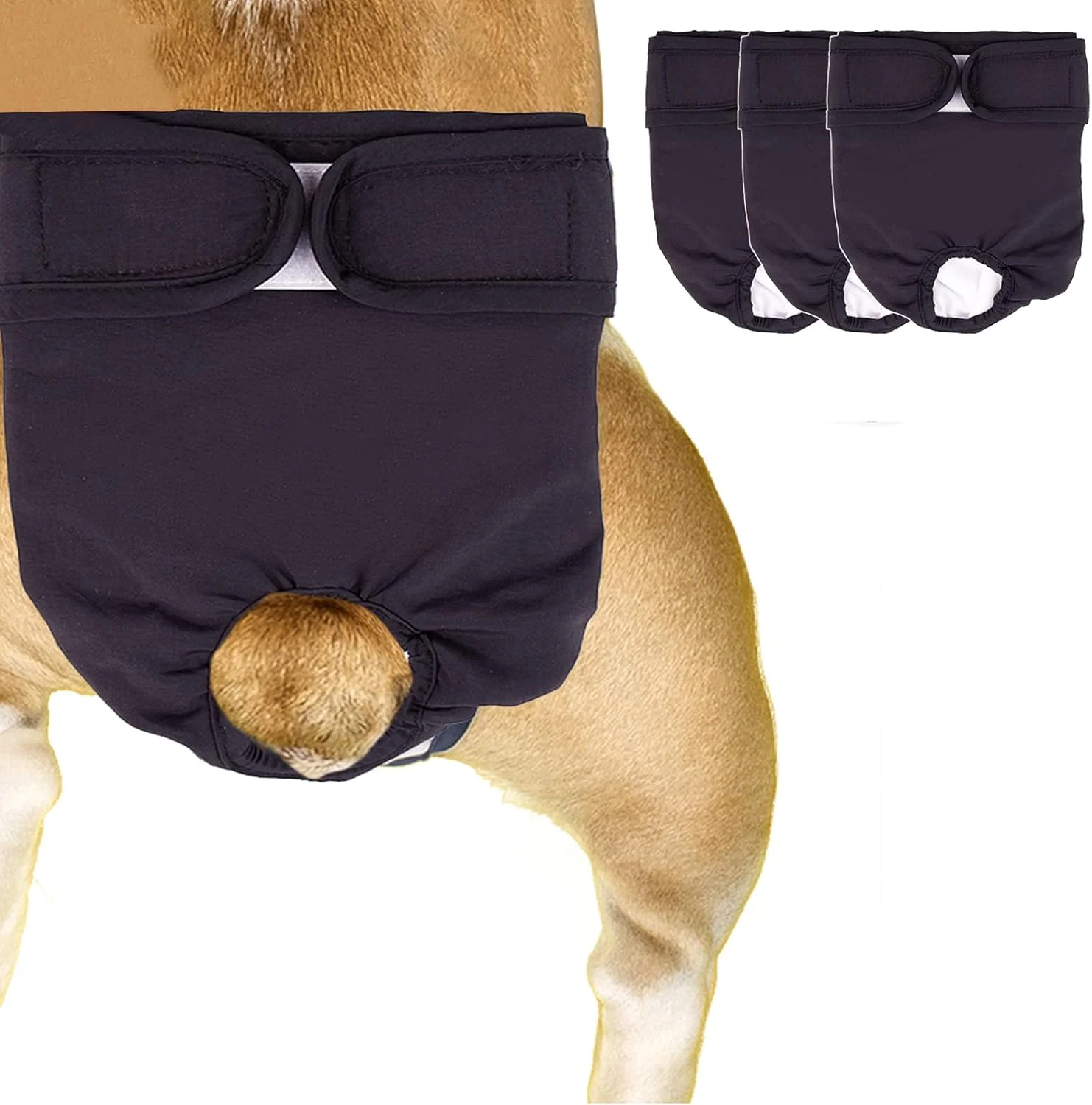 شورت بهداشتی سگ، شورت بهداشتی حیوانات خانگی، شورت سگ قابل شستشو برای سگ ماده، شورت فیزیولوژیکی سگ بادوام و قابل استفاده مجدد، لباس زیر دوران قاعدگی، شورت بی اختیاری، 3 عدد