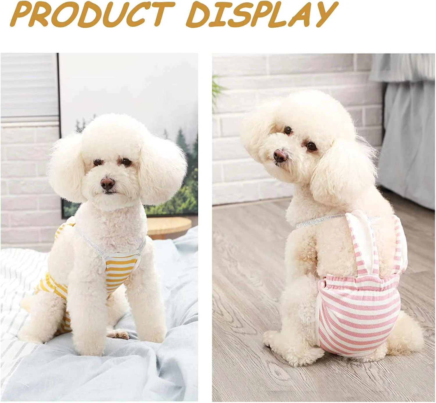 شورت بهداشتی سگ و گربه با بند حمایلی، لباس زیر قابل شستشوی حیوانات خانگی با توری تنفسی، نوار شکمی توله سگ قابل استفاده مجدد برای سگ های نر و ماده تدی بولداگ