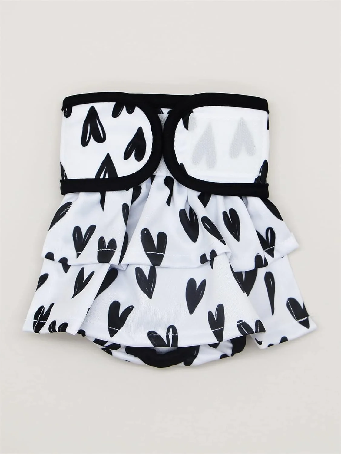 شورت بهداشتی سگ با طرح قلب، قابل شستشو و استفاده مجدد، مناسب سگ های ماده و نر، پوشک سگ، محافظ شکم ضد نشت، شورت بهداشتی برای سگ ها، گربه ها و بچه گربه های کوچک و متوسط (مشکی طرح قلب، سایز S)