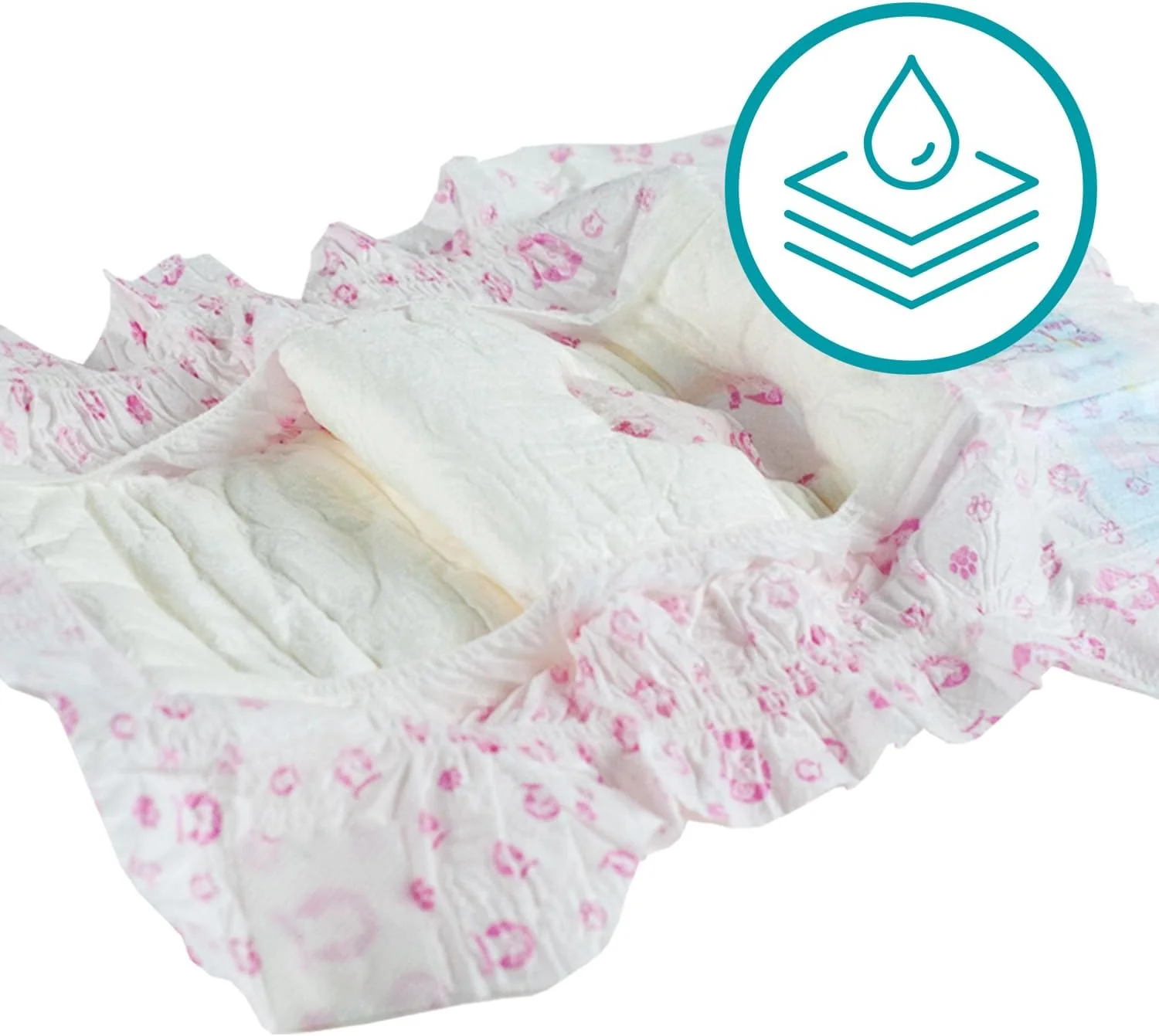 شورت بهداشتی سگ ماده Aqpet، پدهای جاذب برای دوران بی اختیاری و دوره عادت ماهیانه، دارای بست چسبی قابل تنظیم، ضد بو، یکبار مصرف، سایز کوچک 370 x 275 میلی متر، بسته 30 عددی