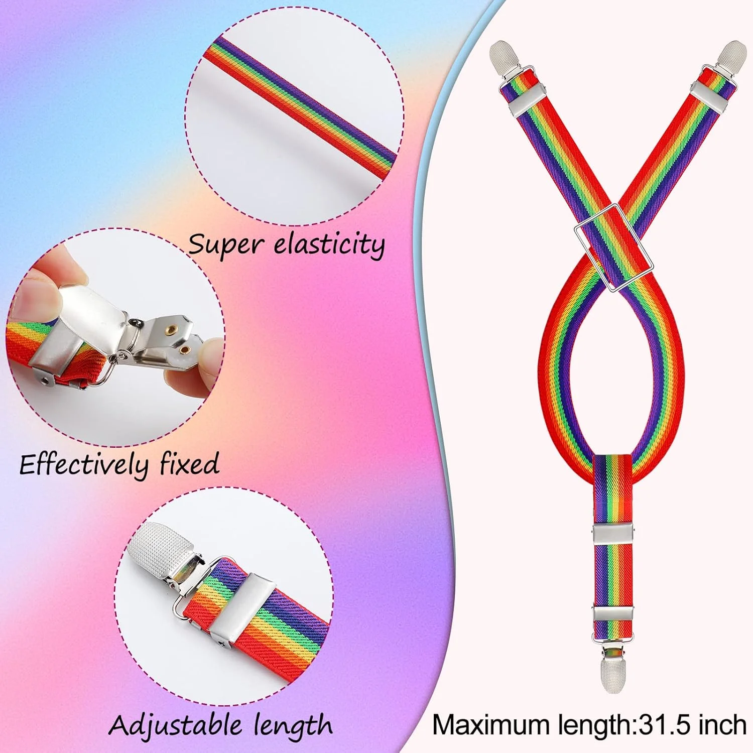 بند شلوار سگ Saintrygo، 2 عدد، رنگین کمانی، بند شلوار قابل تنظیم برای سگ های کوچک و متوسط ​​، شلوار، دامن و نگهدارنده لباس حیوانات خانگی (کوچک)