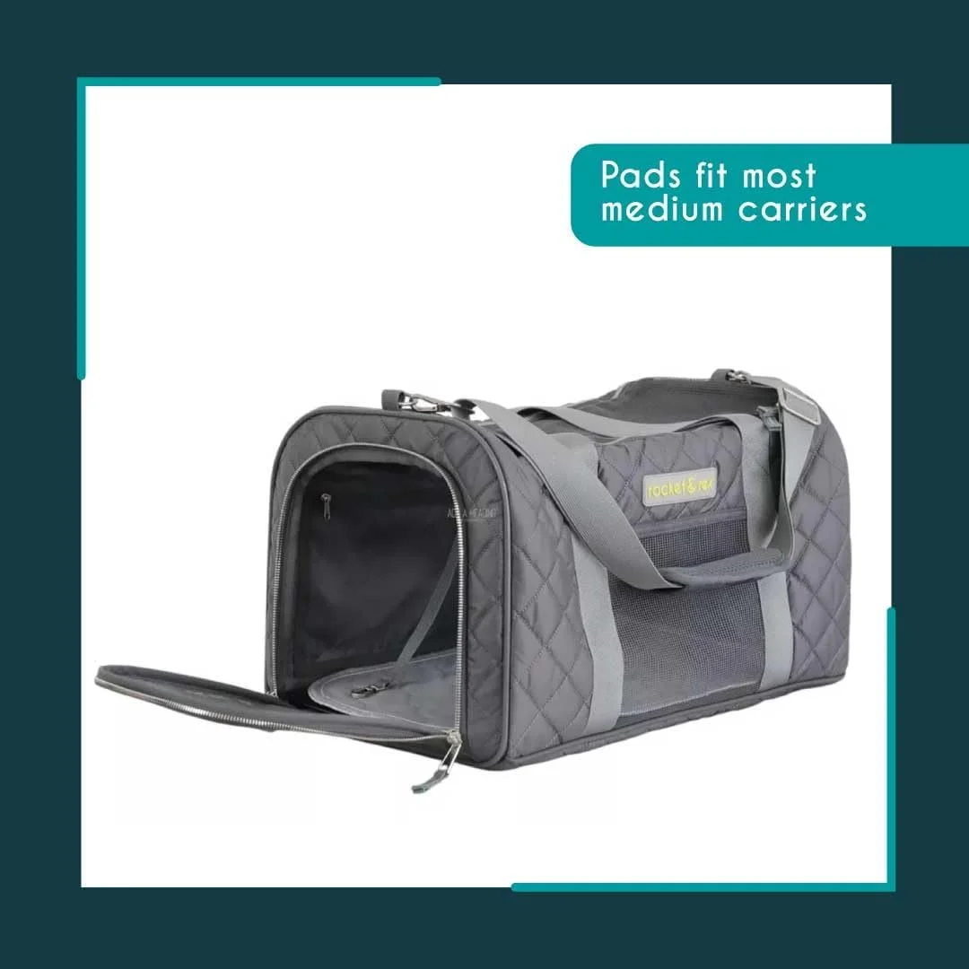 پدهای حمل حیوانات خانگی راکت اند رکس | پدهای ادرار قابل استفاده مجدد برای سگ و گربه | ضد آب و جاذب | پدهای نرم سگ و گربه | بسته 2 عددی