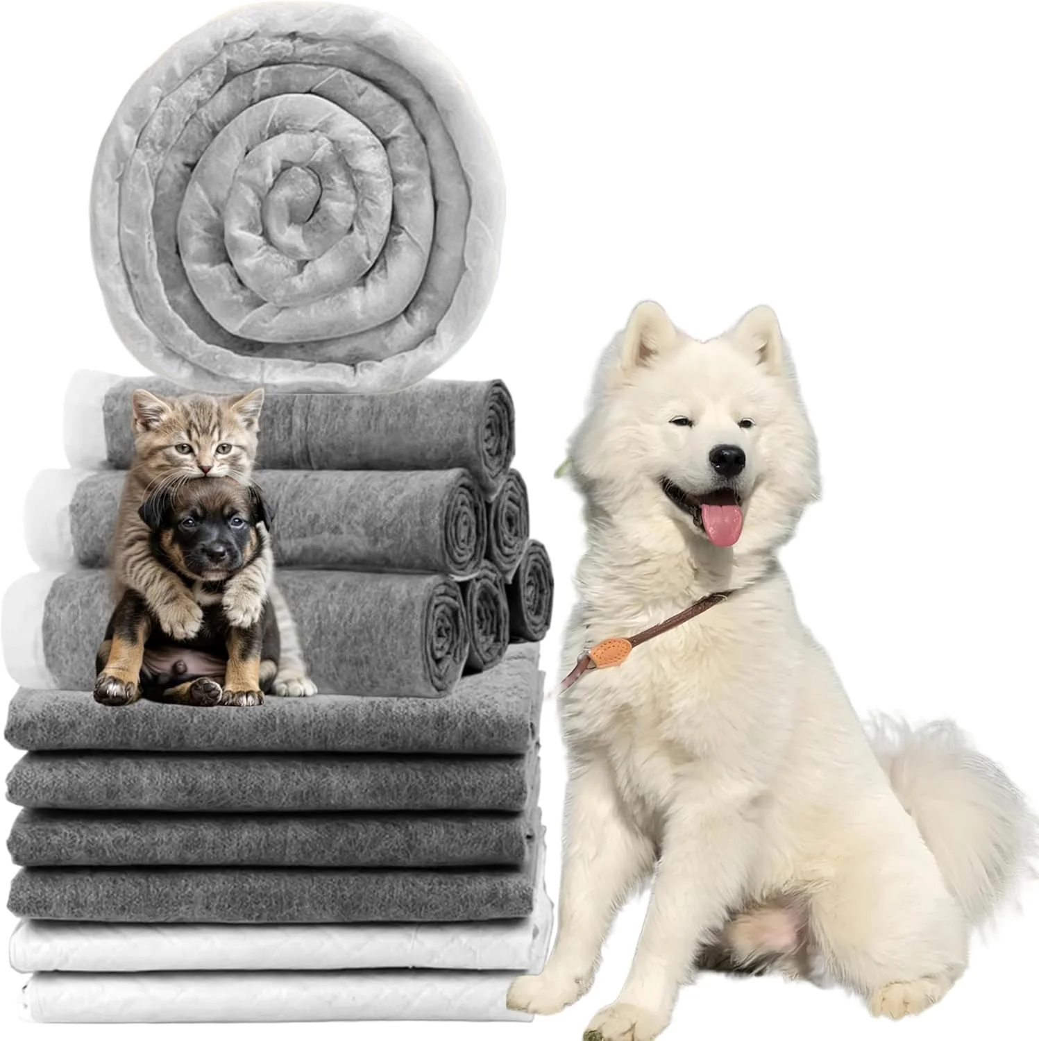 پدهای ذغالی بامبو برای حیوانات خانگی سایز XL 60x90 سانتی متر - فوق العاده ضخیم و مقاوم در برابر نشت برای سگ های نژاد بزرگ، توله سگ ها و گربه ها | بسیار جاذب با کنترل بو | مناسب برای آموزش قفس (بسته 20 عددی)