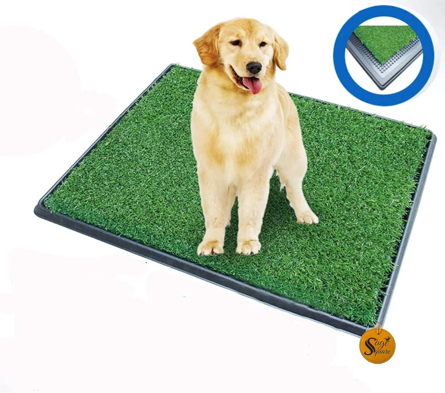 پد آموزشی دستشویی سگ و گربه Sage Square برای استفاده در داخل یا خارج از منزل، 3 تکه، سیستم آموزش ادرار توله سگ (1 ست 3 تکه)