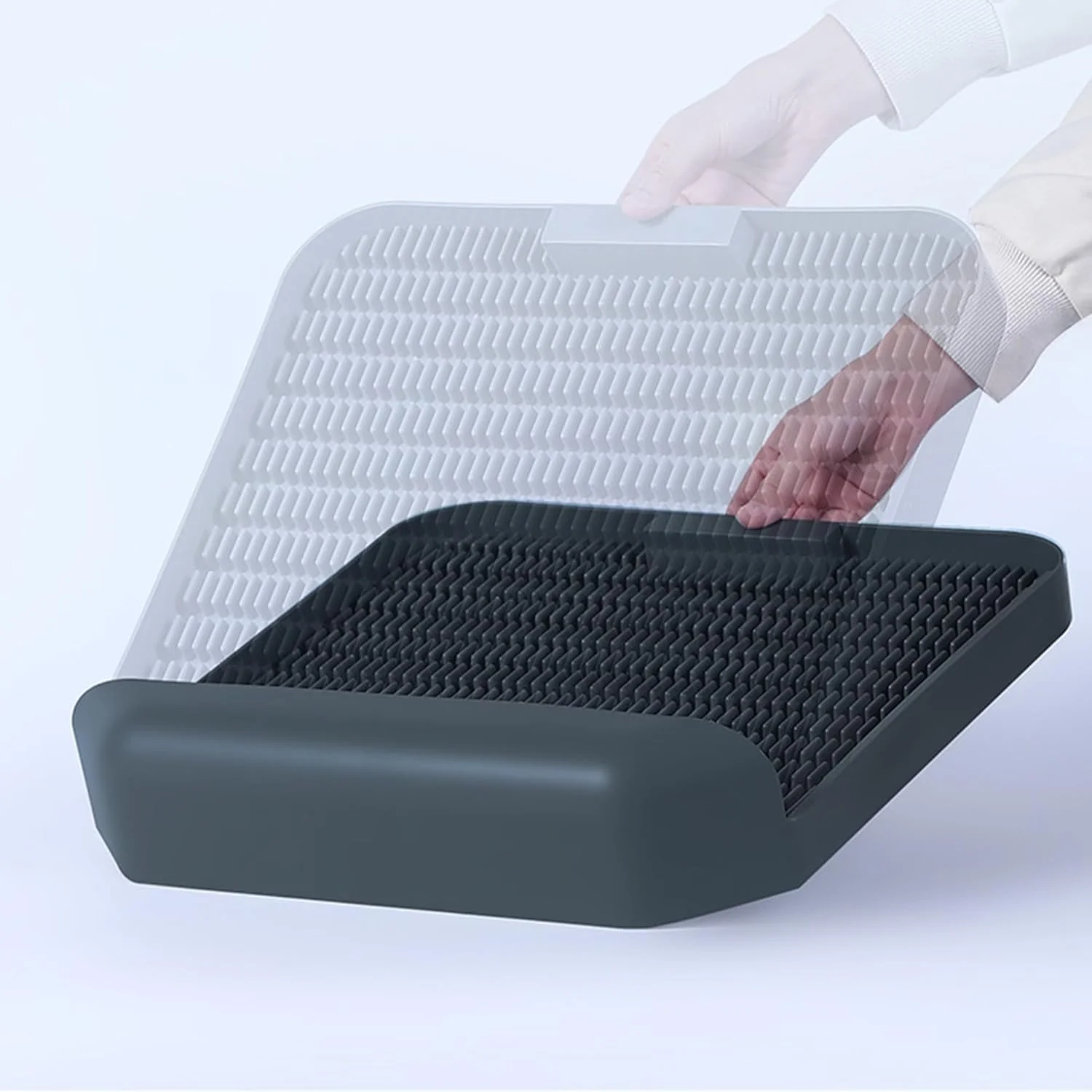 سینی دستشویی قابل حمل سگ، قابل استفاده مجدد و شستشوی آسان با نرده بلند 3.2 سانتی متری، بدون نشتی و حفظ تمیزی کف، آموزش دستشویی سگ