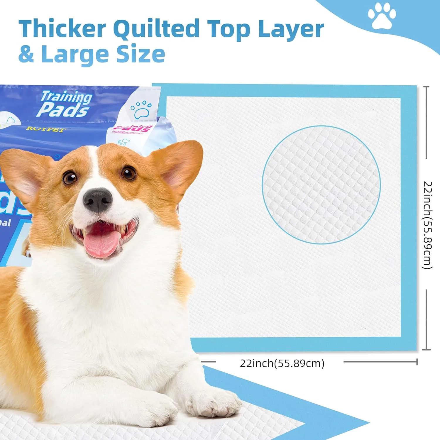 پدهای آموزشی یکبار مصرف سگ رویپت 55x55 سانتی متر، بسته 100 عددی