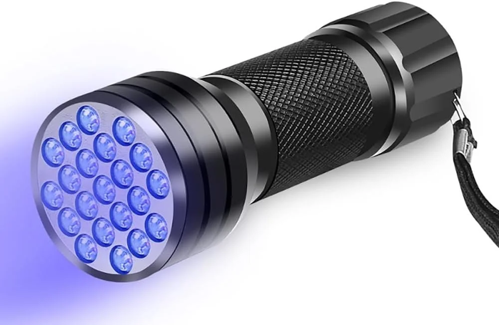 چراغ قوه فرابنفش روبیک، چراغ قوه 21 LED فرابنفش برای تشخیص ادرار حیوانات خانگی، لکه های خشک و حشرات