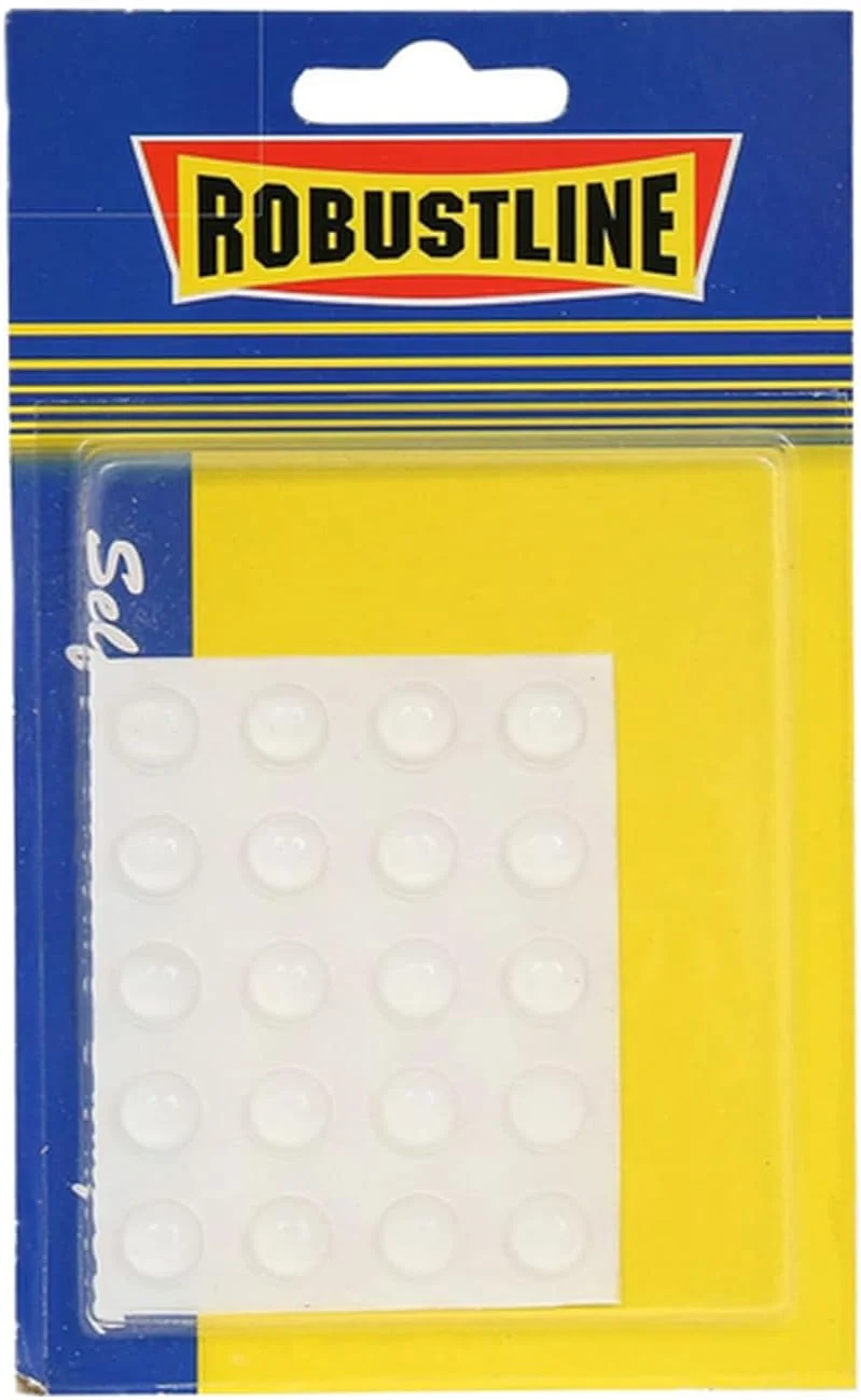 پدهای ضربه گیر لاستیکی نیم دایره ای سیلیکونی خود چسب Robustline، ضد لغزش، شفاف، 10 میلی متر در 4 میلی متر، 20 عدد در کارت 20X15X25