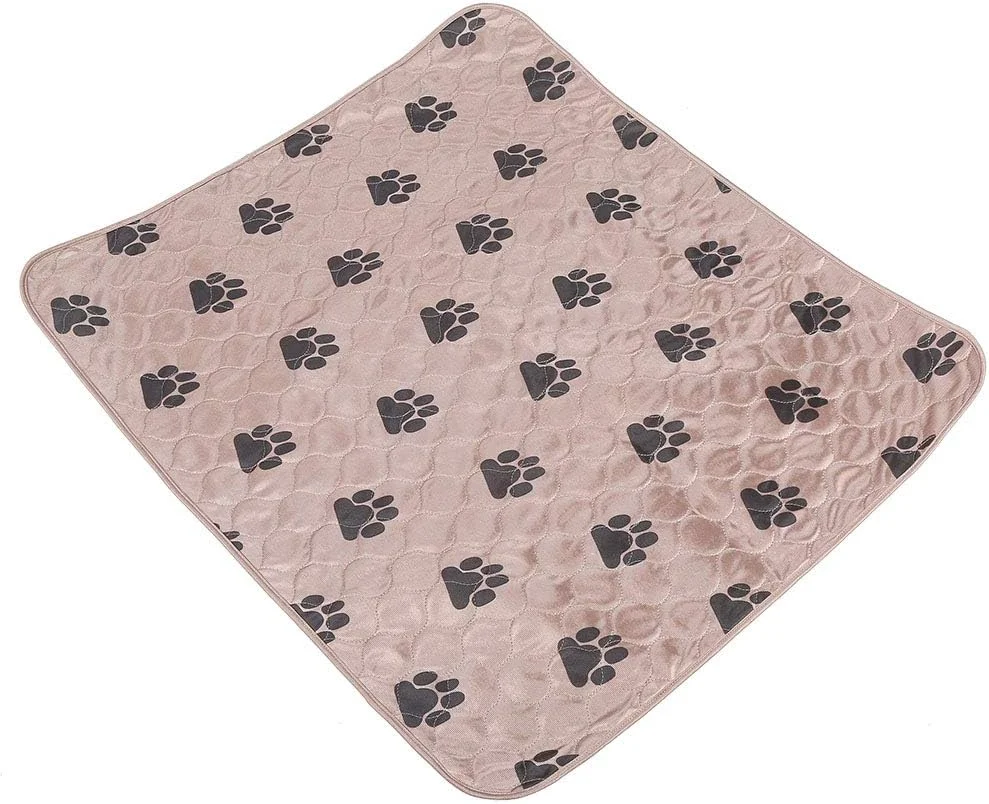 پد ادرار سگ ضد آب قابل استفاده مجدد، پد آموزشی ضد آب برای توله سگ، پد زایمان سگ با قابلیت جذب سریع و قابل شستشو در ماشین لباسشویی برای سگ و گربه (80 * 90 سانتی متر - قهوه ای)