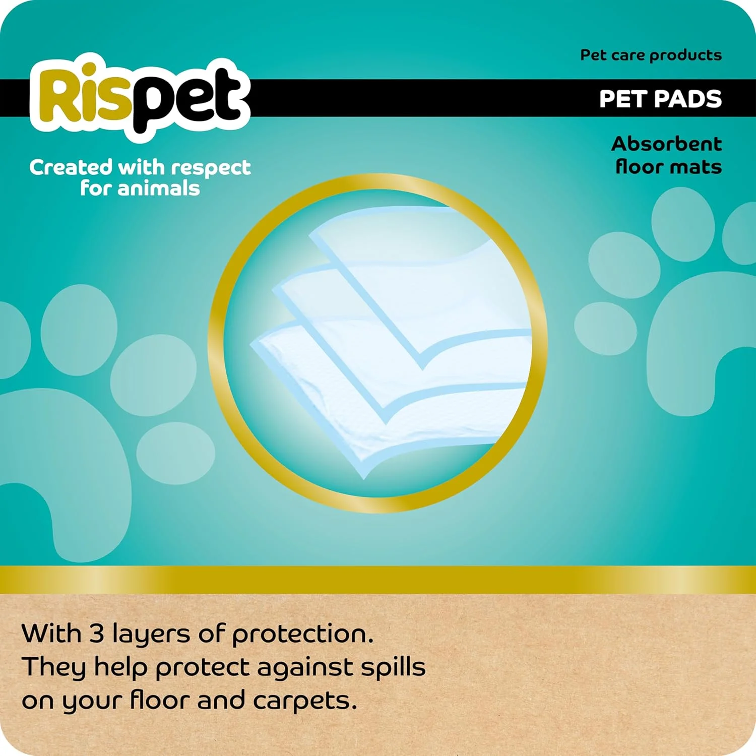 پدهای بهداشتی سگ RISPET، 60 در 60 سانتی متر، جذب بالا با فناوری کنترل بو، 14 عدد