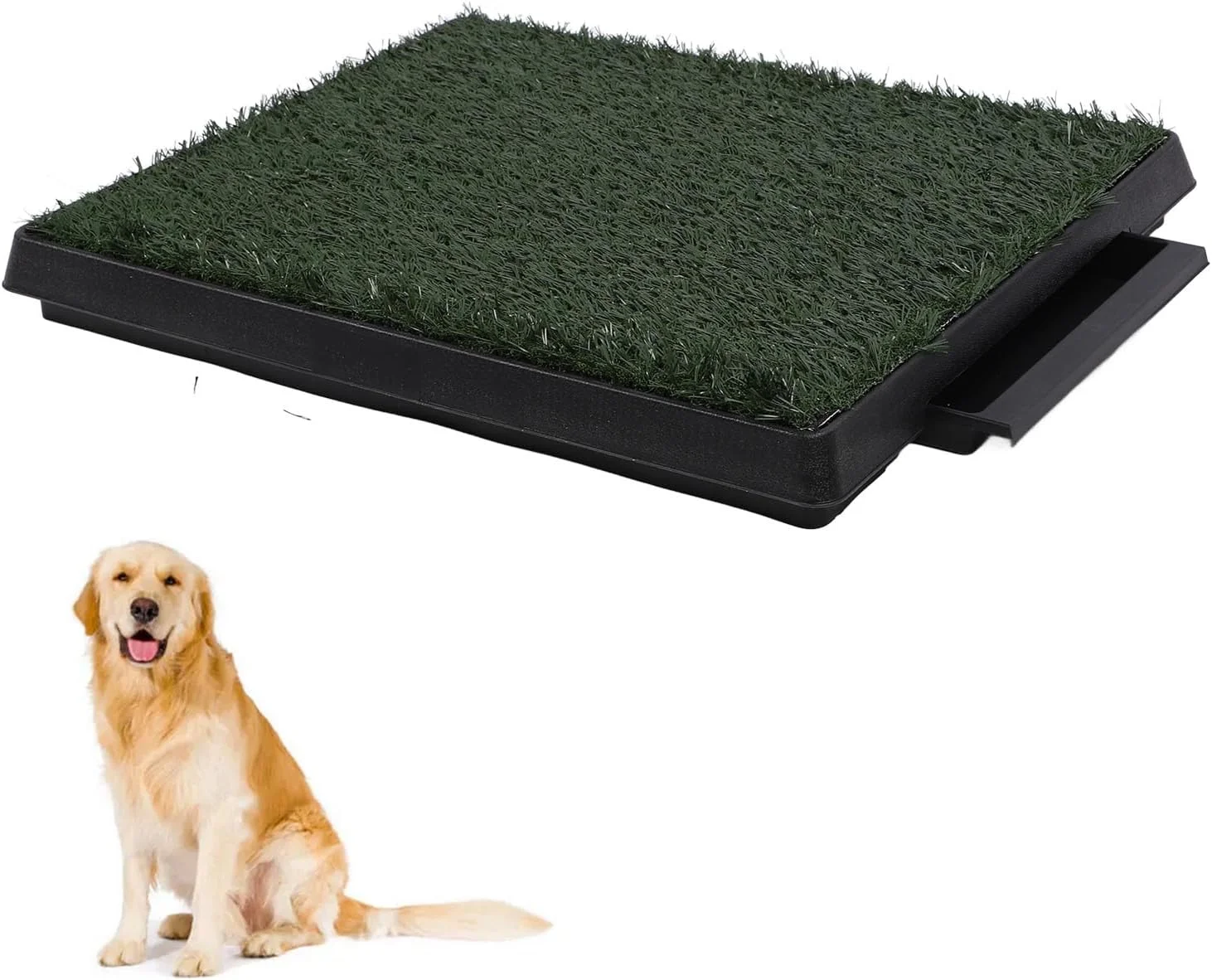 پد چمن سگ با سینی، پد چمن ادرار سگ قابل استفاده مجدد، جعبه بستر سگ، سینی بستر آموزش دستشویی، پدهای ادرار قابل شستشو، تکه چمن مصنوعی برای داخل خانه، بالکن (سایز کوچک)