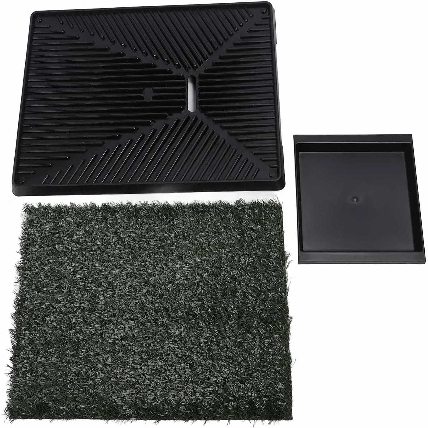 پد چمن سگ با سینی، پد چمن ادرار سگ قابل استفاده مجدد، جعبه بستر سگ، سینی بستر آموزش دستشویی، پدهای ادرار قابل شستشو، تکه چمن مصنوعی برای داخل خانه، بالکن (سایز کوچک)