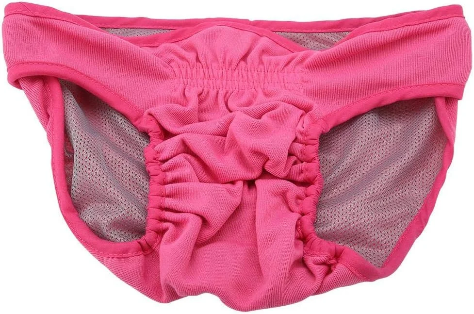 شورت بهداشتی سگ قابل استفاده مجدد، لباس زیر سگ ماده، پوشک بهداشتی حیوانات خانگی، شورت بهداشتی برای سگ های نر و ماده (M-صورتی)