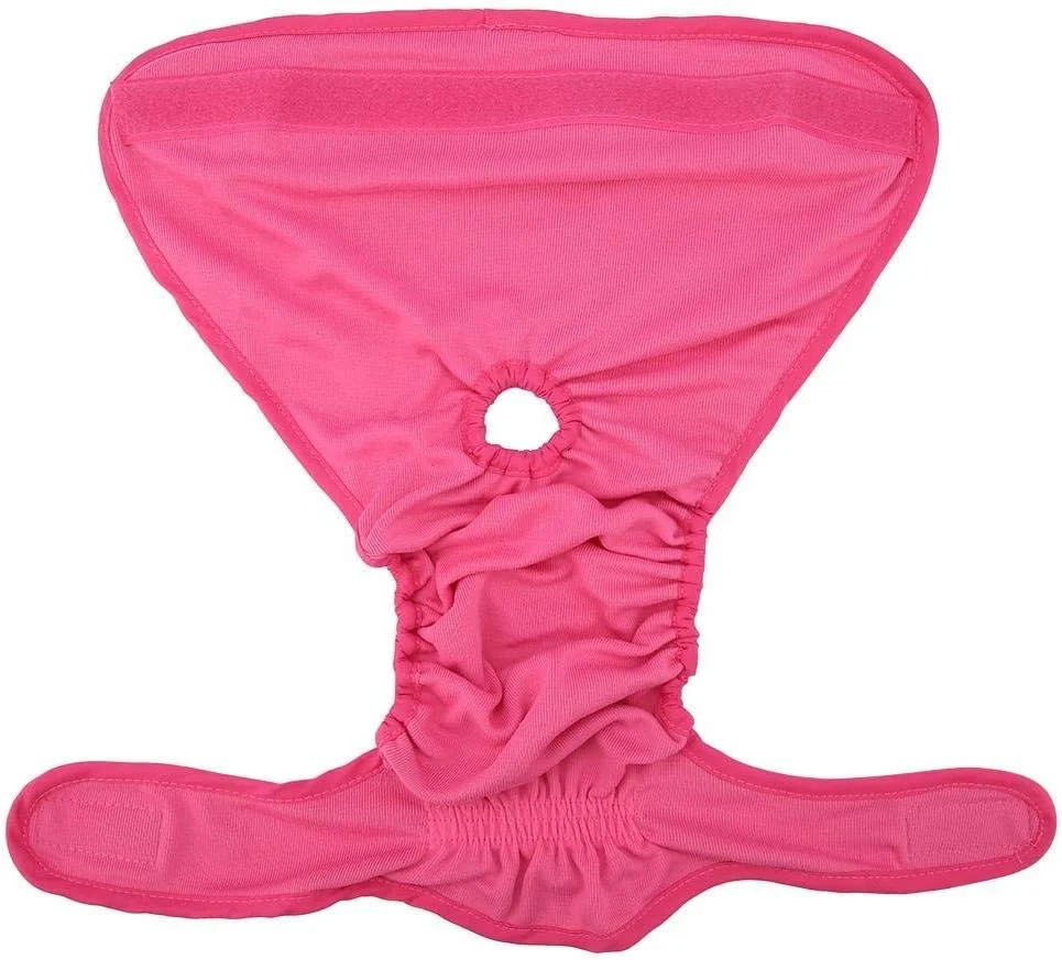 شورت بهداشتی سگ قابل استفاده مجدد، لباس زیر سگ ماده، پوشک بهداشتی حیوانات خانگی، شورت بهداشتی برای سگ های نر و ماده (M-صورتی)