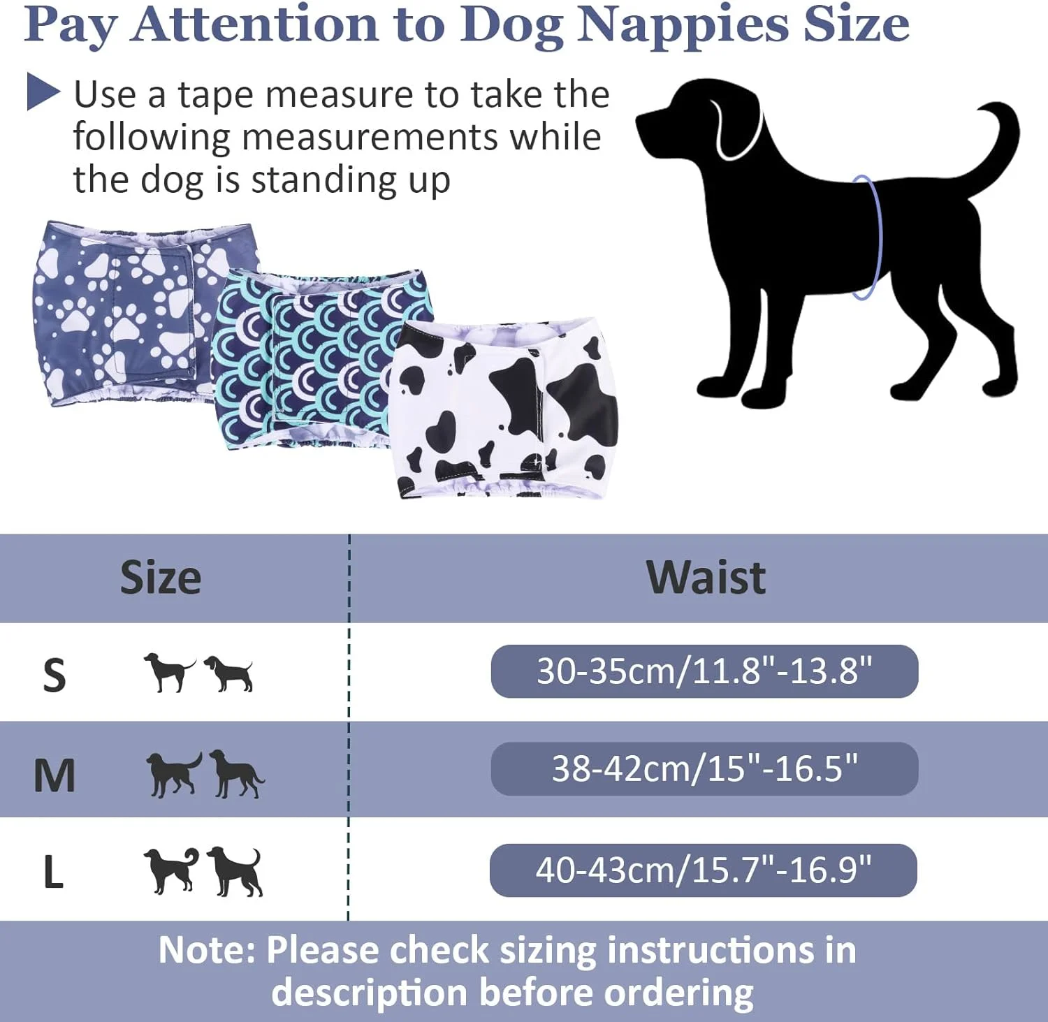 شورت سگ قابل استفاده مجدد 3 عددی، شورت سگ فوق العاده جاذب برای سگ نر، نوارهای شکمی قابل شستشو برای سگ ها، پوشک سگ قابل تنظیم برای سگ های کوچک، متوسط و بزرگ (S)