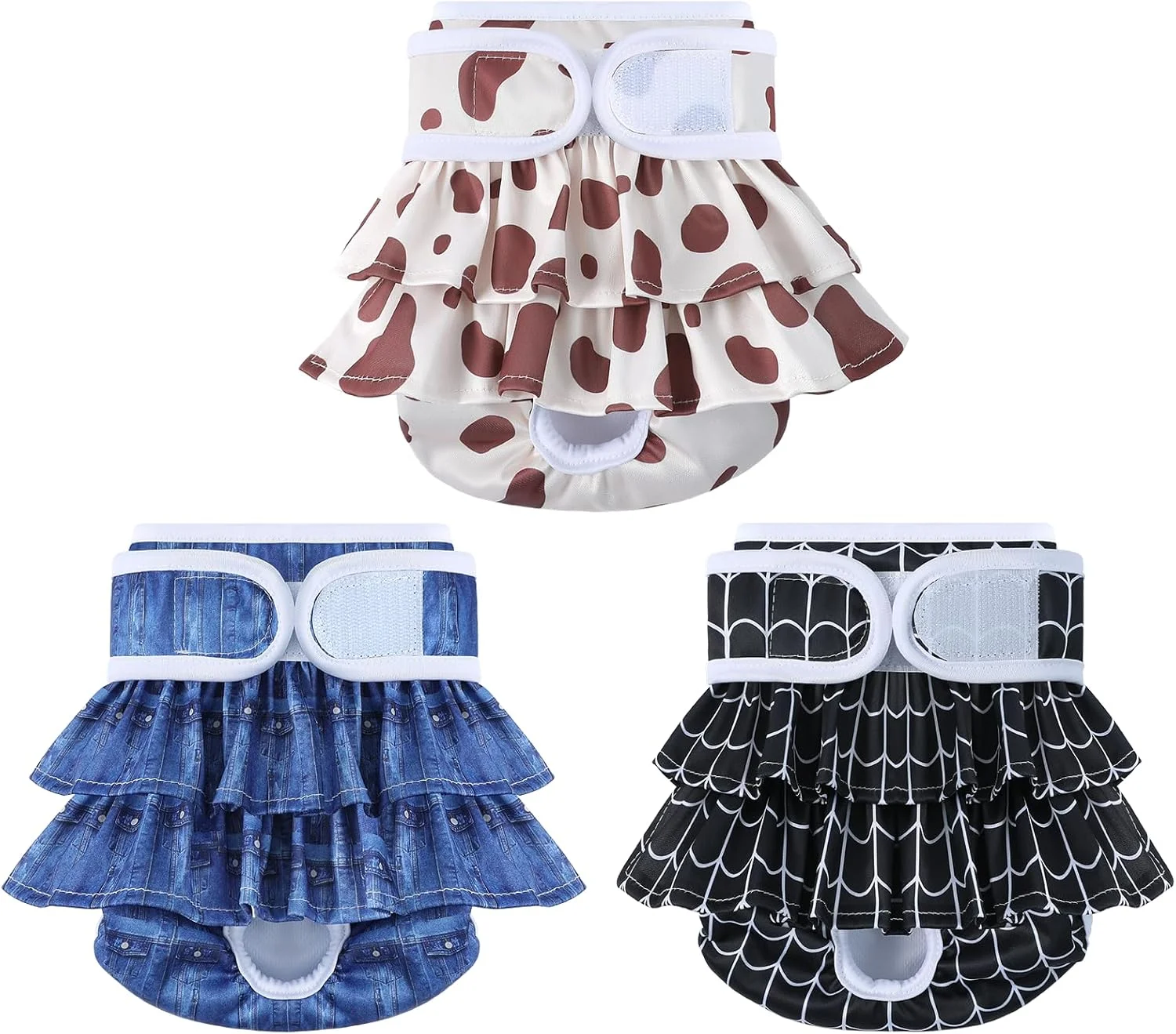 پوشک سگ ماده قابل استفاده مجدد 3 عددی، پوشک سگ برای آموزش توله سگ (متوسط، طرح حیوانات)