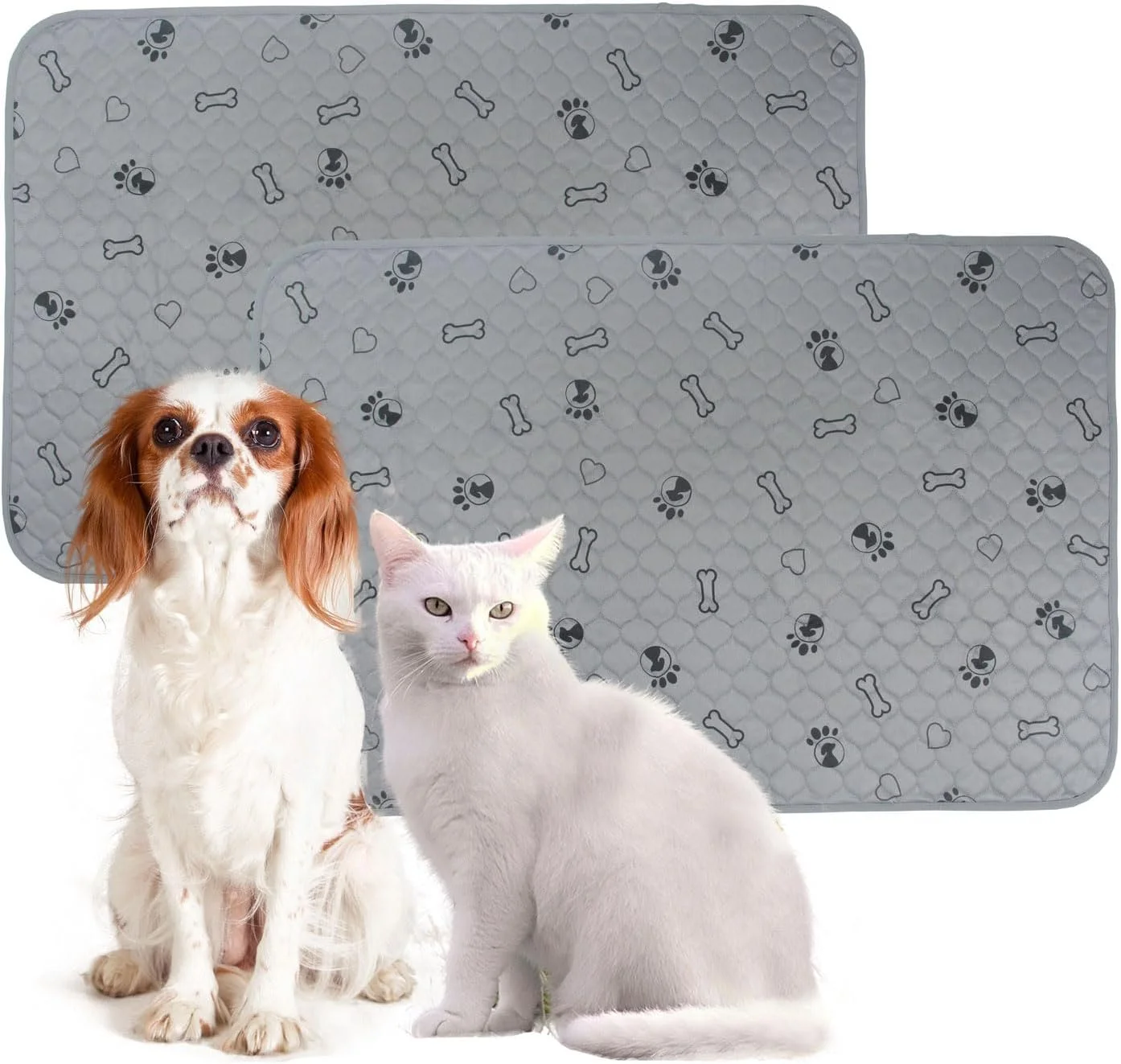 پد ادرار سگ قابل شستشو، بسته 2 عددی، 45x60 سانتی متر، پد جاذب فوق العاده برای سگ ها، پد ضد نشت قابل شستشو، زیرانداز آموزش ضد آب برای سگ، مناسب برای باکس، لانه و آموزش دستشویی