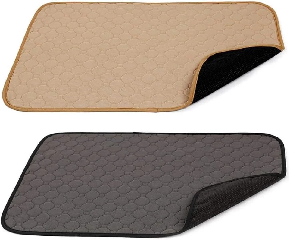 پد جاذب ادرار سگ قابل استفاده مجدد، تشک خواب بستر برای آموزش ادرار توله سگ کوچک - بژ_M