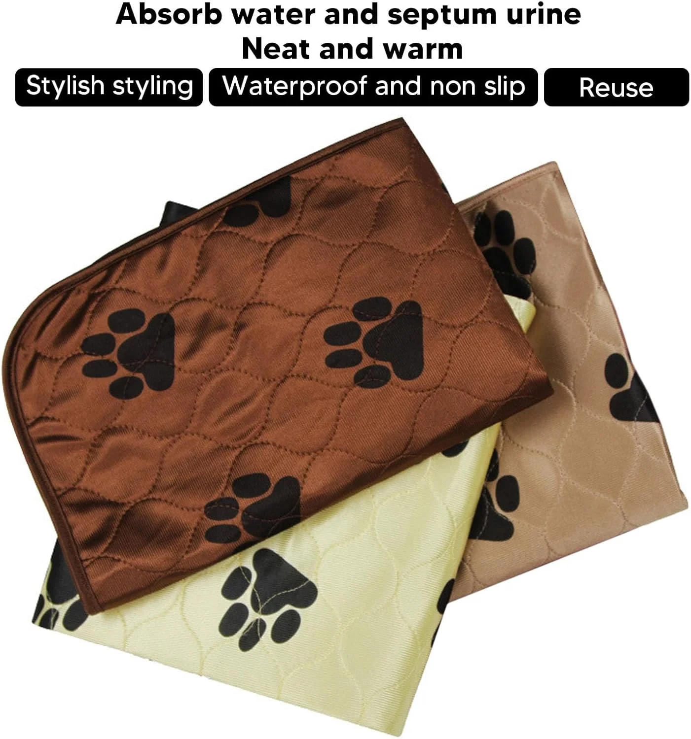 پدهای قابل استفاده مجدد سگ، پدهای جاذب بدون نشتی و خشک شونده سریع برای آموزش دستشویی سگ، پدهای آموزش سگ برای خانه، محوطه بازی، قفس، ماشین (60x40 سانتی متر)
