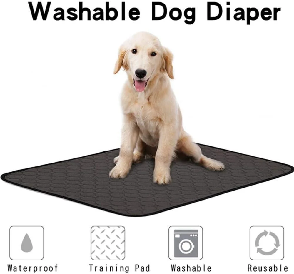 پد جاذب ادرار سگ قابل استفاده مجدد، تشک خواب بستر برای آموزش سگ های کوچک و توله سگ - خاکستری_S