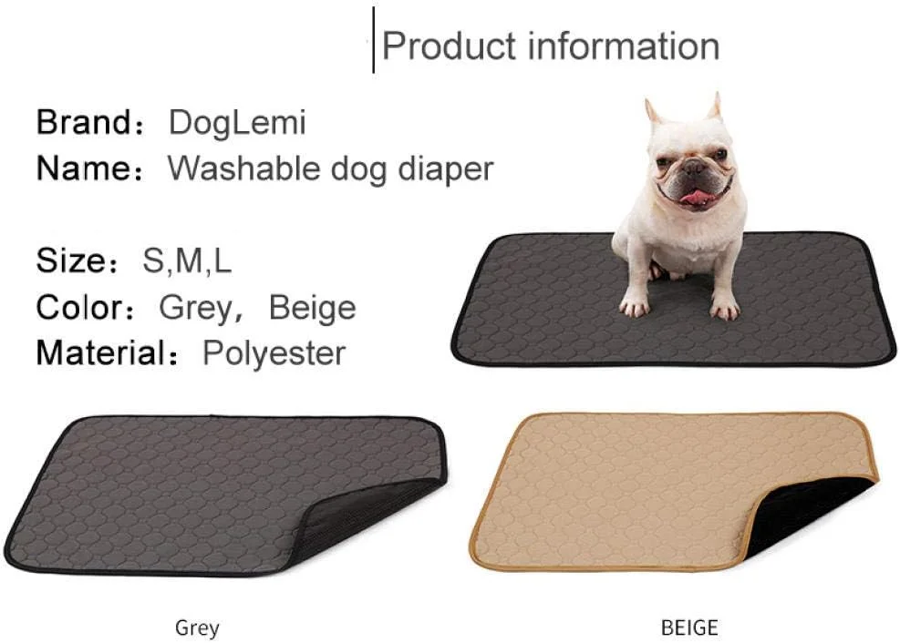 پد ادرار قابل استفاده مجدد برای سگ، جاذب آب، بستر خواب برای سگ های کوچک، پد جاذب سگ خانگی، پد آموزش ادرار توله سگ - بژ_XL